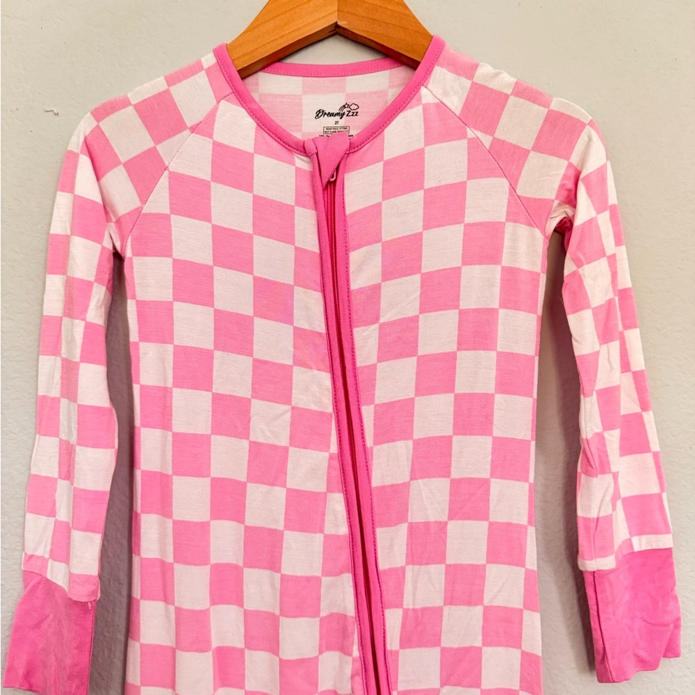 Pink and White Checkered Pajama Rashguard
